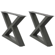 Gambe per tavolino 2 pz-Set di 2 Gamba per Tavolo Antracite 60x(30-31,3) cm Acciaio