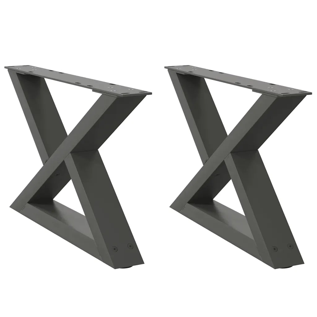 Gambe per tavolino 2 pz-Set di 2 Gamba per Tavolo Antracite 60x(30-31,3) cm Acciaio