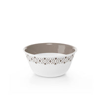 CIOTOLA 'TOSCA' Ø cm 13 x h.6 - bianco/tortora  - STEFANPLAST