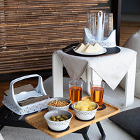 CIOTOLA 'TOSCA' Ø cm 13 x h.6 - bianco/tortora  - STEFANPLAST