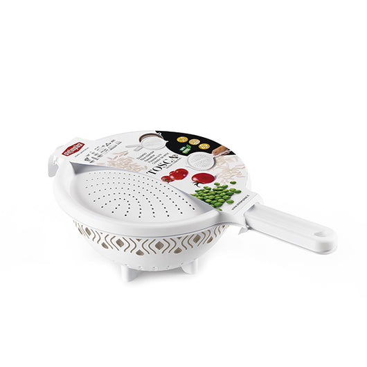 SCOLARISO CON COPERCHIO 'TOSCA' bianco/tortora  - STEFANPLAST