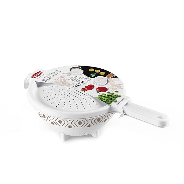 SCOLARISO CON COPERCHIO 'TOSCA' bianco/tortora  - STEFANPLAST