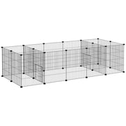 Recinto per animali domestici modulabile ¨C Minimal ¨C 18 pannelli 2 porte 175x70x45 cm nero