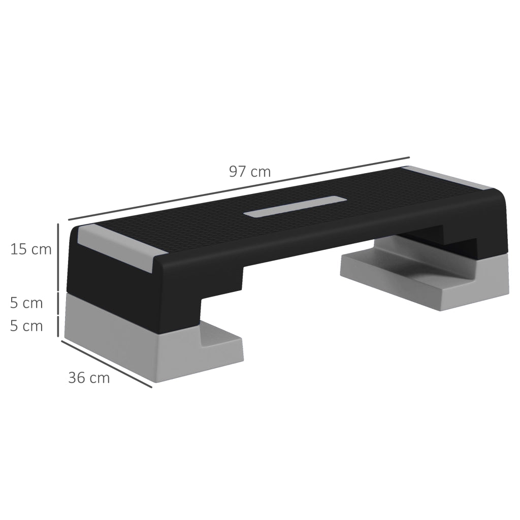 Scala Step Stepper Regolabile ¨C zephmum ¨C Grigio ABS 97x36x15/20/25 cm