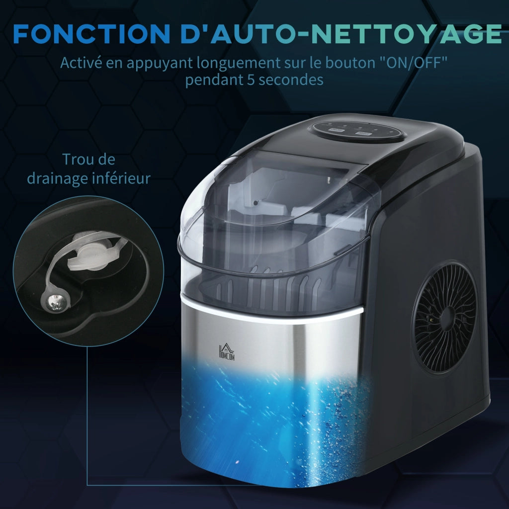 Macchina del Ghiaccio ¨C zephmum ¨C 1.7L Acqua, 0.9Kg Ghiaccio, 9 Cubi/6-12min