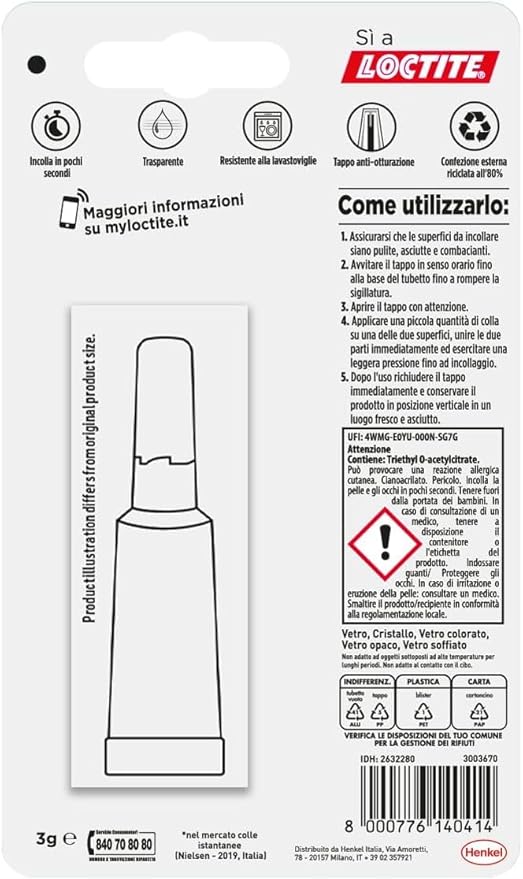 LOCTITE ATTAK VETRO - GR 3 CF=PZ 24- 1 confezioni