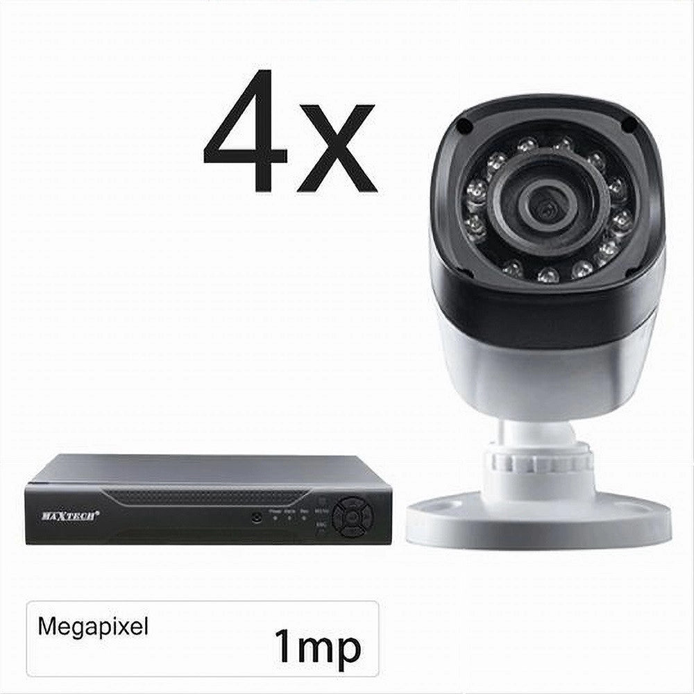 Trade Shop - Kit Telecamere Di Sicurezza Dvr 4 Canali 720p Videosorveglianza Maxtech Kit-dvr4 -