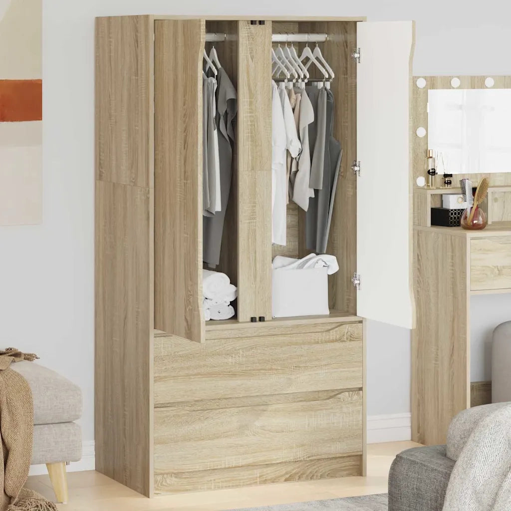 Mobile da Bagno con cassetto Rovere Sonoma 79,5 x 49 x 156 cm