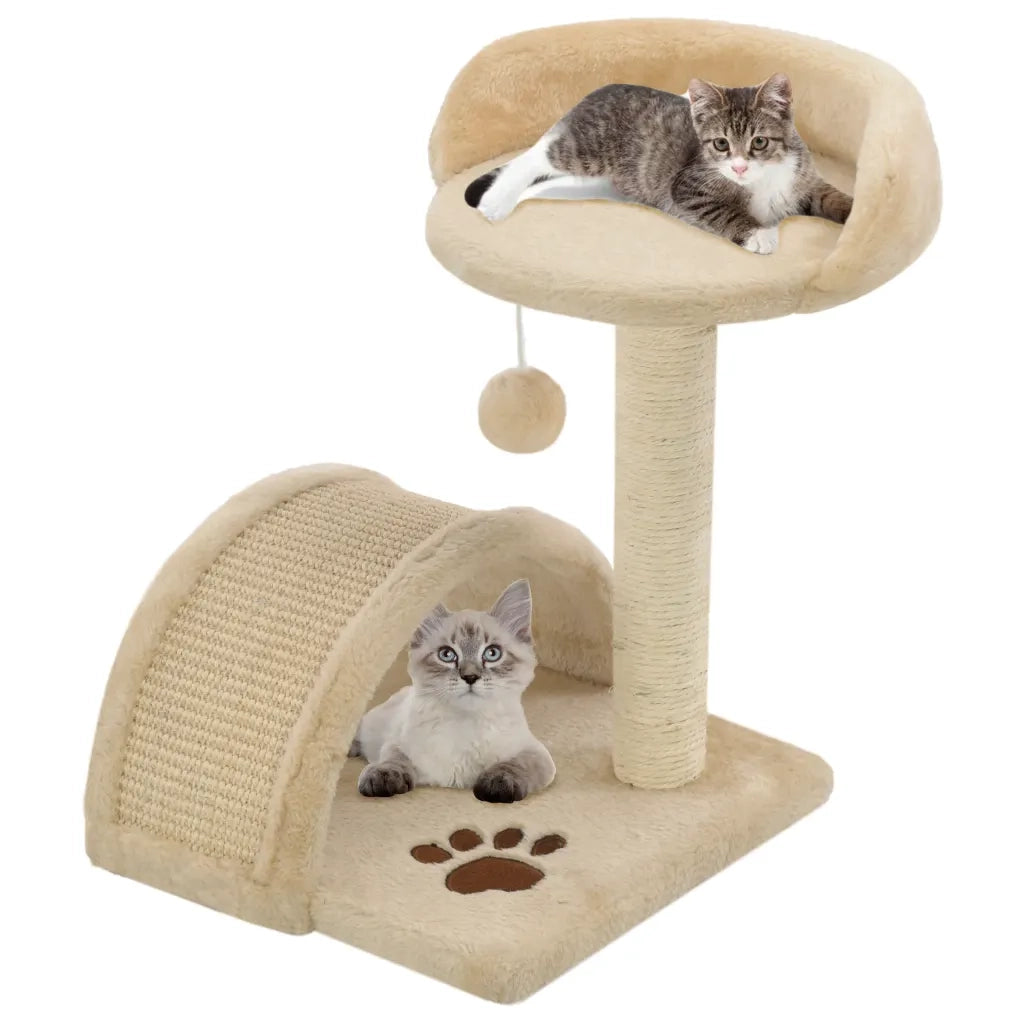 Albero per Gatti con Tiragraffi in Sisal 40 cm Beige e Marrone 170544