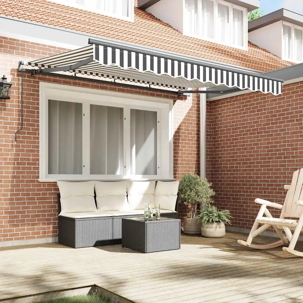vidaXL Tenda Retrattile Antracite e Bianco 350 x 200 cm