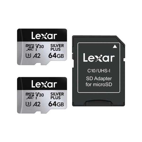 Scheda di memoria lexar lmssipl064g bnanu (2 pack) silver plus double