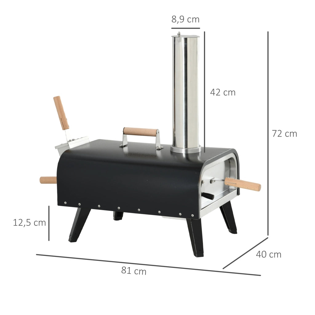 Forno da Pizza Esterno Legno Pieghevole con Pala ¨C zephmum ¨C Pietra 30 cm