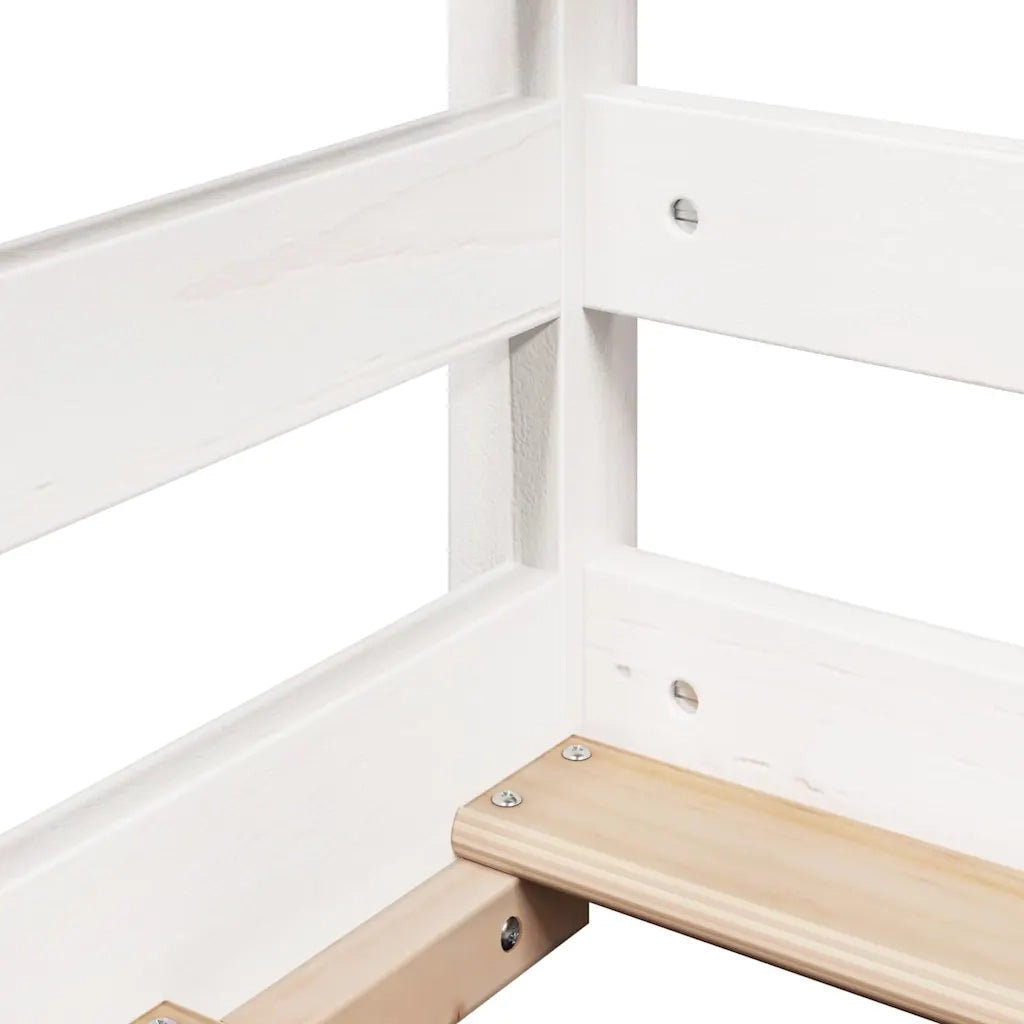 Letto per Bambini con Tetto Bianco 90x190cm Legno Massello Pino 847007