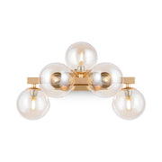 Maytoni applique contemporanea Dallas 5 luci G9 oro metallo vetro diffusore ambra