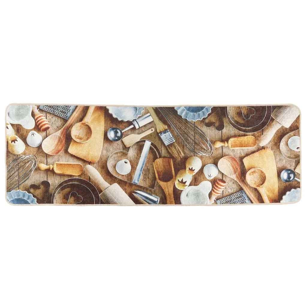 Tappeto da Cucina-Tappetino da Cucina Multicolore 60x180 cm Lavabile Antiscivolo 560868