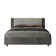 Letto matrimoniale senza rete imbottito 160x190 tessuto Labirinto 2 grigio Rosal