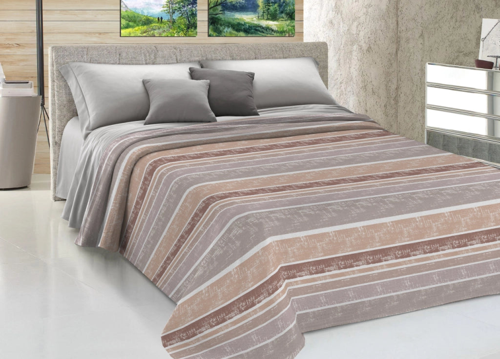 Copriletto Piquet Primavera Estate 100% Cotone Sofia Disegno Rodrigo - Matrimoniale - Beige