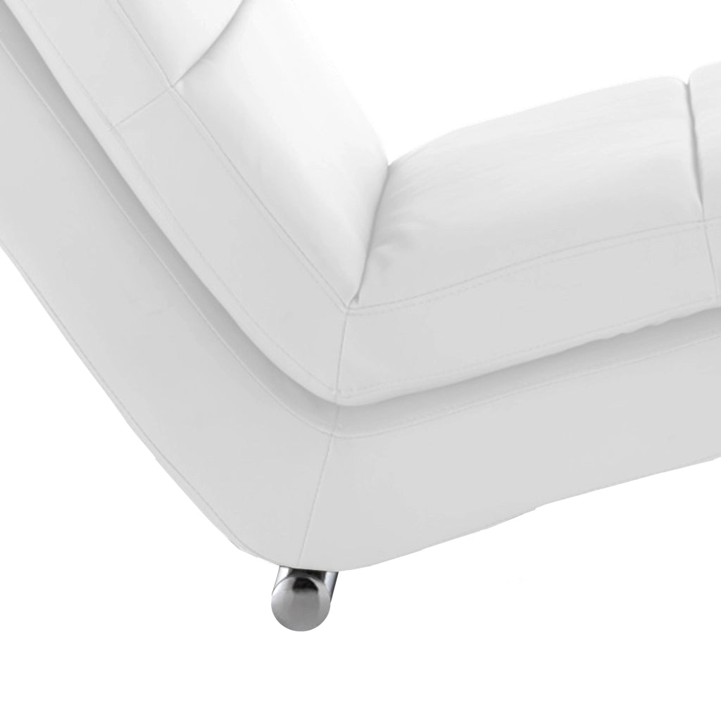 Chaise longue in pelle sintetica bianca cm H.85xL.62xP.172