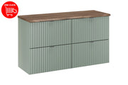 Set mobili bagno 100 cm con piano Line Reed Green 100 x 1401 x 40 cm