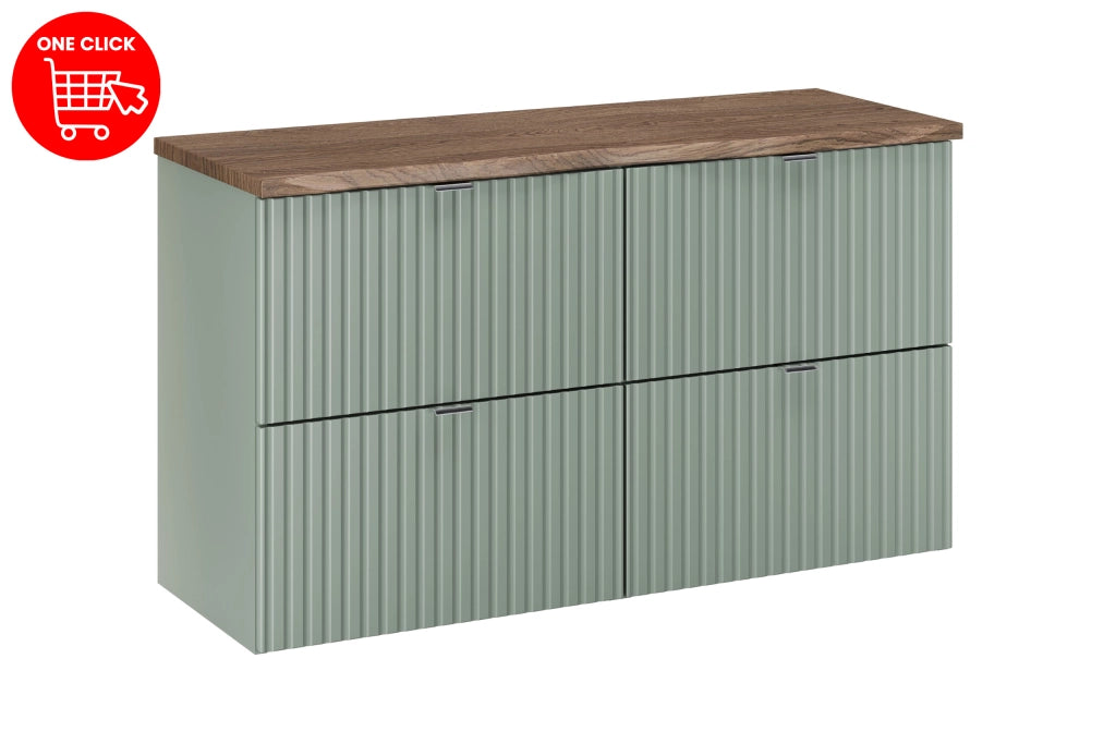 Set mobili bagno 100 cm con piano Line Reed Green 100 x 1401 x 40 cm