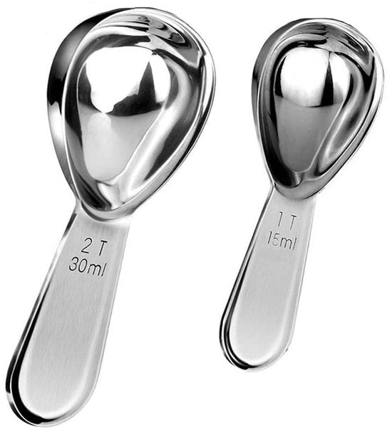 Set di 2 cucchiai per caffè - Qualità elevata - 15 ml e 30 ml - Perfetto per caffè e zucchero - Per uso domestico e ufficio
