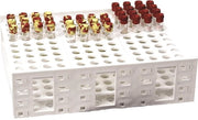 Sistema di supporto per tubi in polipropilene da 13 mm, 216 posizioni, 337 mm x 267 mm x 91 mm, altezza, bianco - supporto per attrezzature di laboratorio