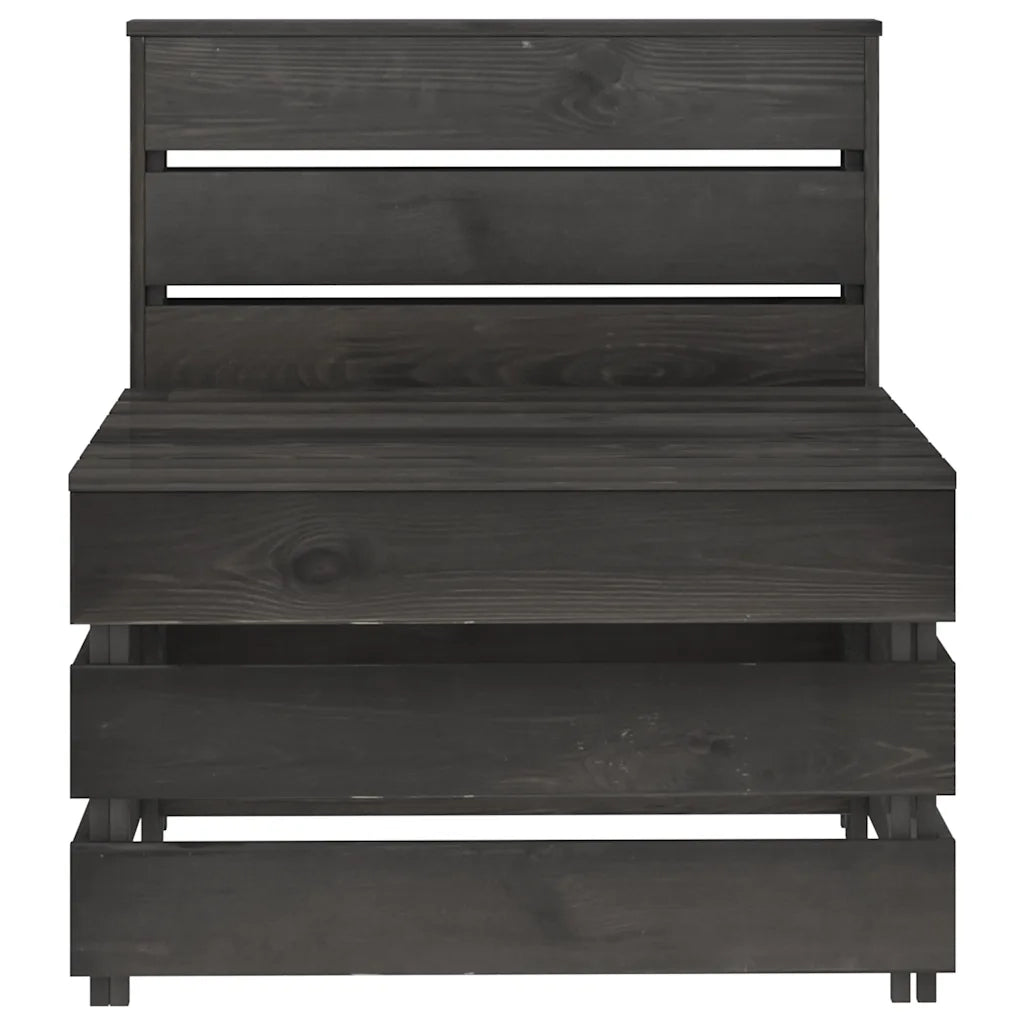 Divano Centrale da Giardino Pallet Legno Pino Impregnato Grigio 316195