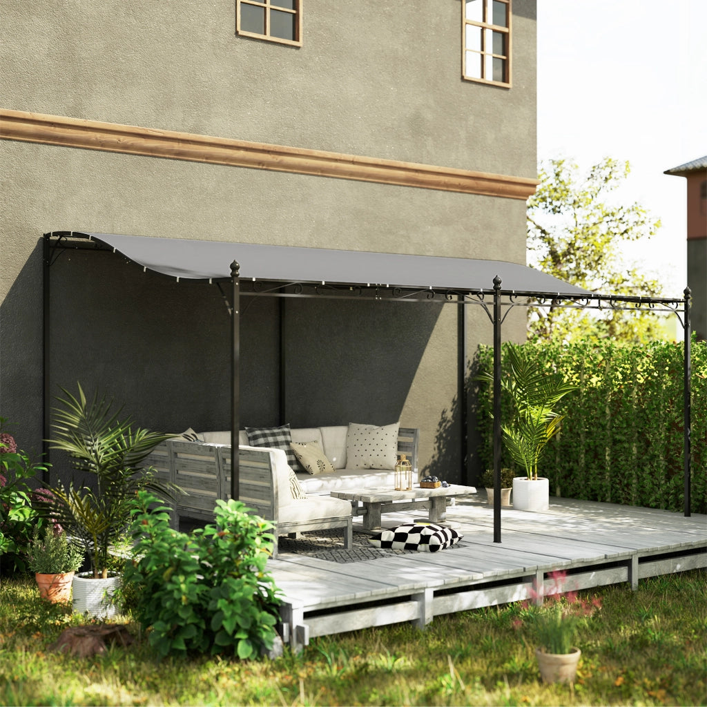 Pergola 3x5 m ¨C zephmum ¨C Tessuto impermeabile, telaio in metallo, grigio scuro