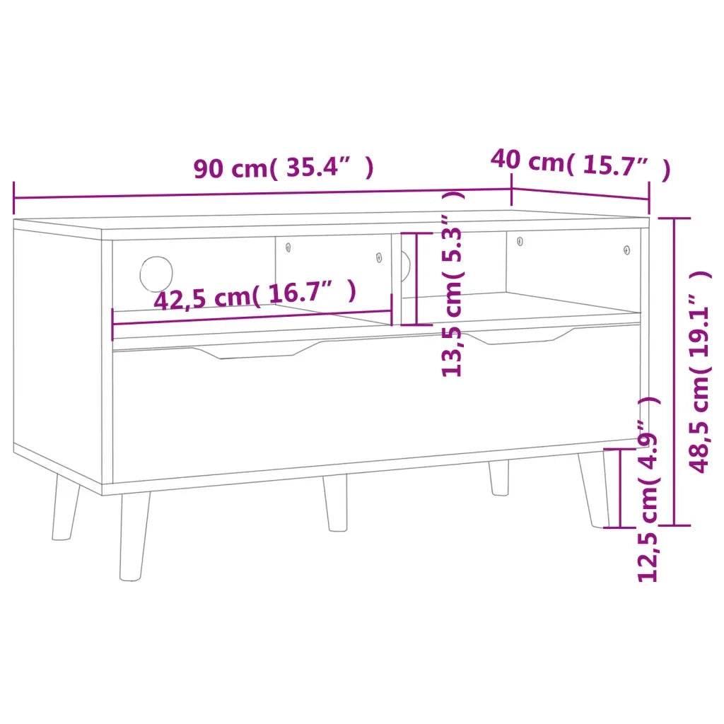 Mobile TV Nero Lucido 90x40x48,5 cm in Truciolato cod mxl 33925