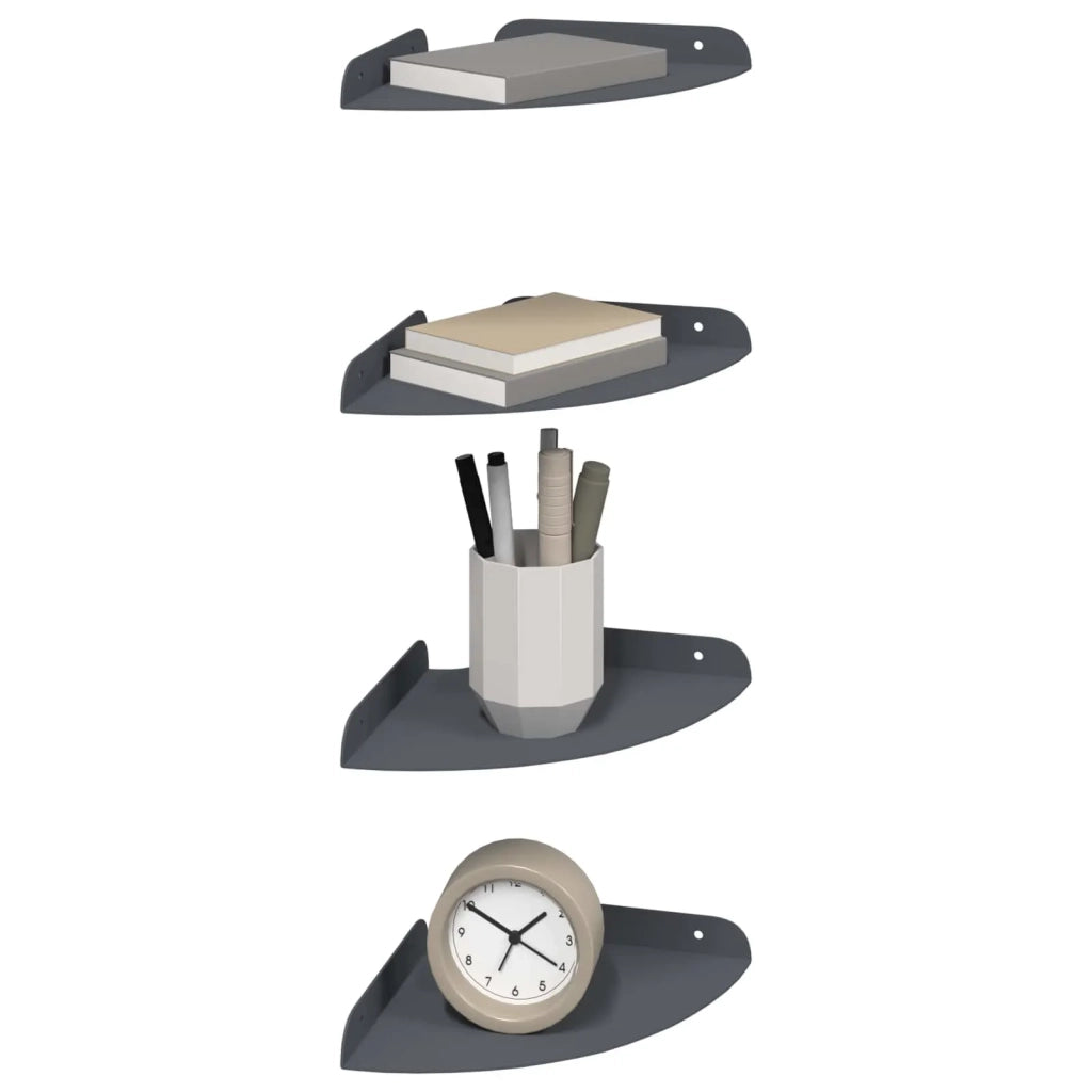 Mensola sospesa con lo scaffale 4 pcs Antracite 18 x 18 x 2 cm