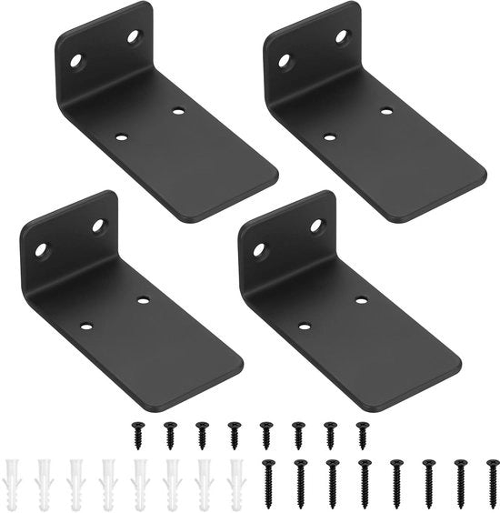 Sostegni Porta Scatole a Sostegno - Carrello a Sostegno per Scatole - Duraturo e Stabile - Nero - Soluzione per il Risparmio di Spazio - Adatto per l'Uso in Casa - 4-Pa