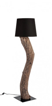 Lampada da Terra Piantana Ø55x120 cm E27 in Legno Pralume in Cotone Nero