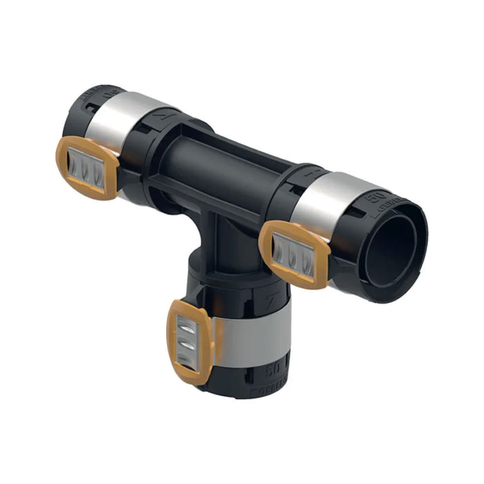 RACCORDO A T FLOWFIT INTERMEDIO IN PPSU PER MULTISTRATO A PRESSARE - Ø50/50/50  - GBR