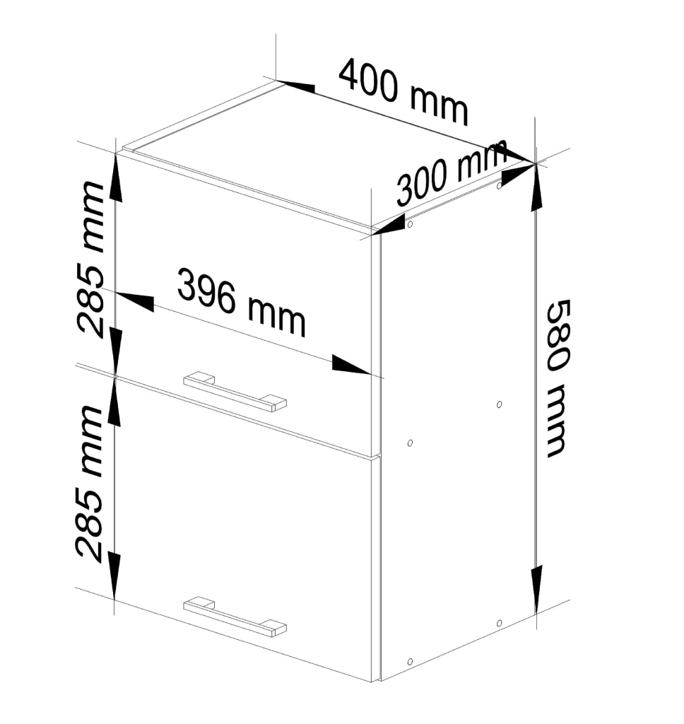 Mobile da cucina pensile sistema AKORD OLIWIA G2 Bianco 40 cm 2 ante 40x30x58 cm