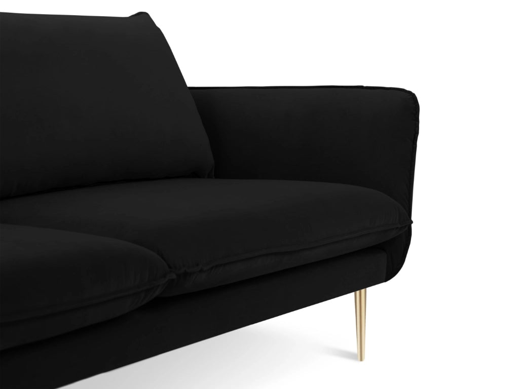 Cosmopolitan Design - Divano "Vienna" 3 posti in velluto nero 