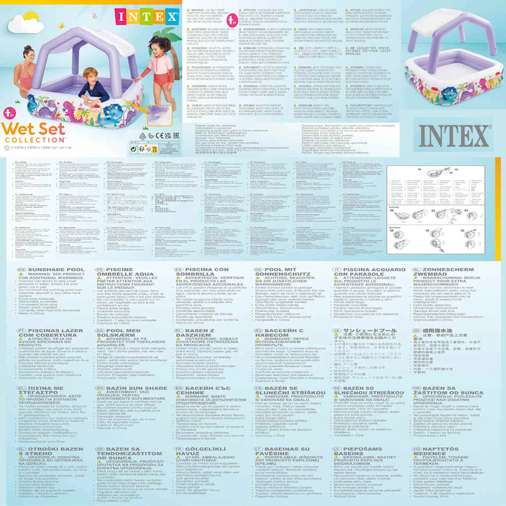 INTEX Piscina Gonfiabile con Parasole 157x157x122 cm 92533