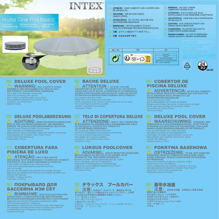 INTEX Copertura per Piscina Deluxe Circolare 488 cm 28040 91518