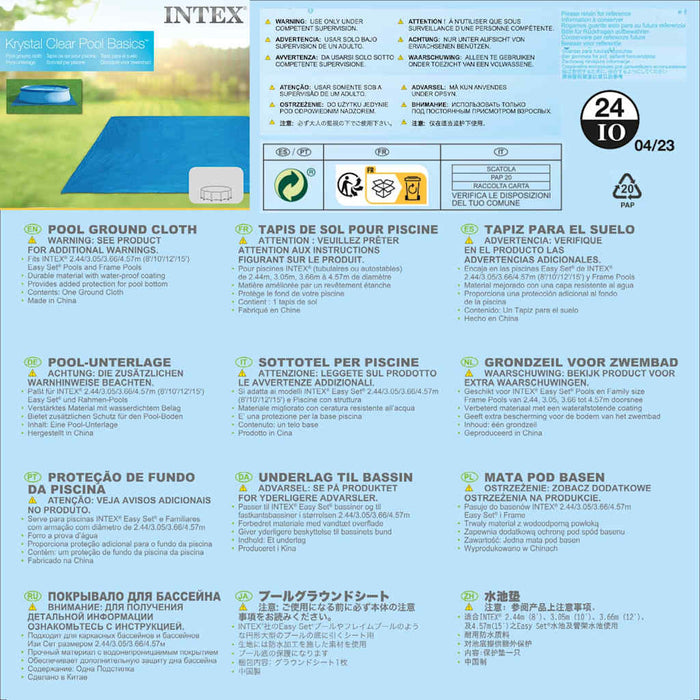 INTEX Telo di Protezione per Piscina Quadrato 472x472 cm 28048 91517