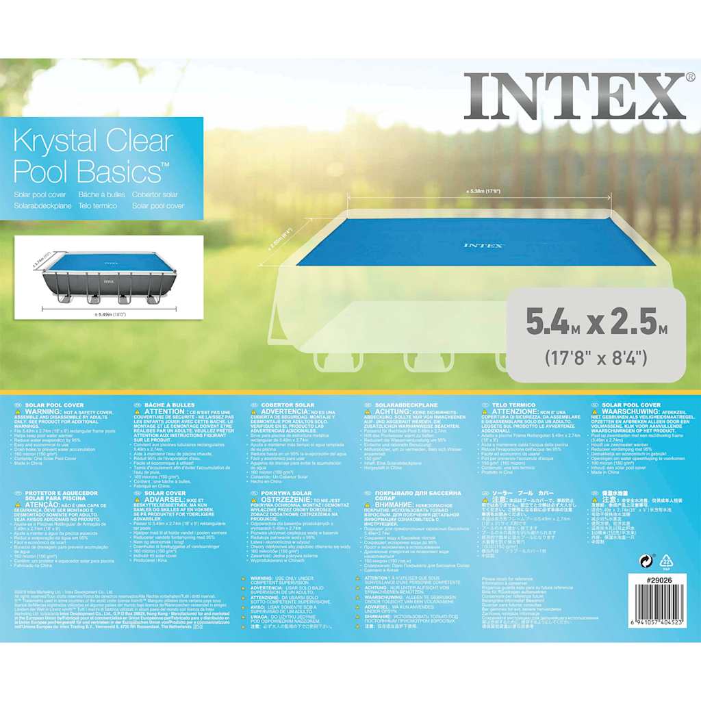 INTEX Copertura per Piscina Rettangolare 549x274 cm 29026 91516