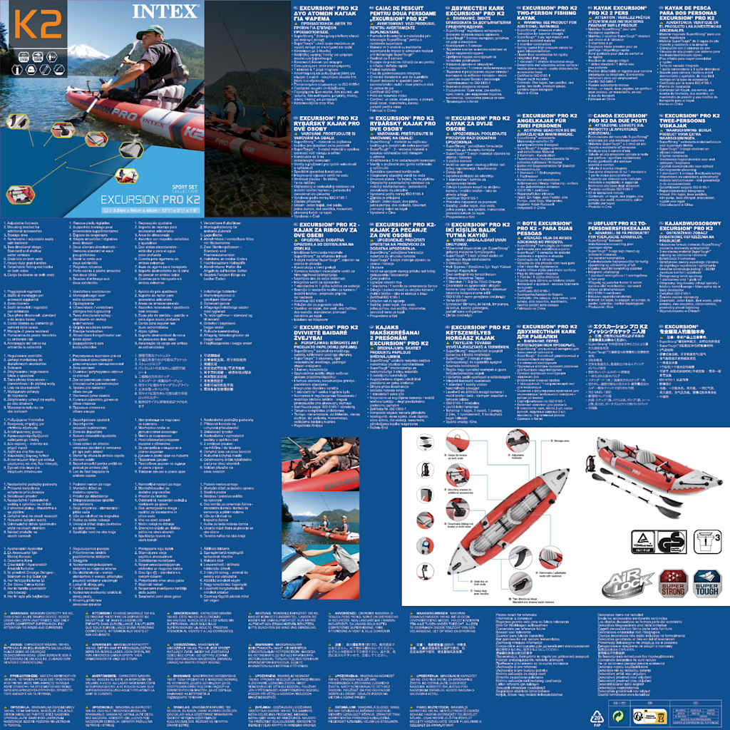 INTEX Kayak Gonfiabile Excursion Pro 384x94x46 cm 68309NP 91552