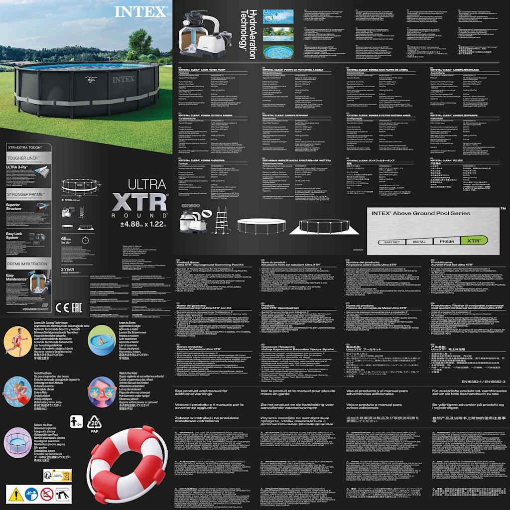INTEX Ultra XTR Frame Set Piscina Rotondo 488x122 cm 26326GN 91493