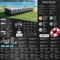 INTEX Set Piscina Ultra XTR Frame Rettangolare 732x366x132 cm 92019