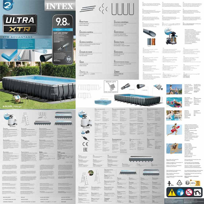 INTEX Set Piscina Ultra XTR Frame Rettangolare 975x488x132 cm 92020