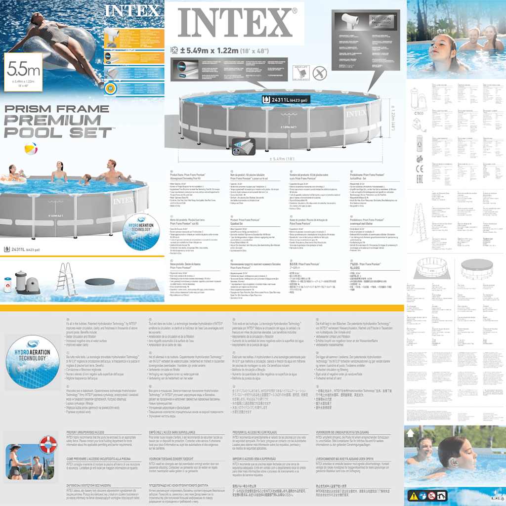 INTEX Prism Frame Set Piscina Rotondo 549x122 cm 26732GN 91583