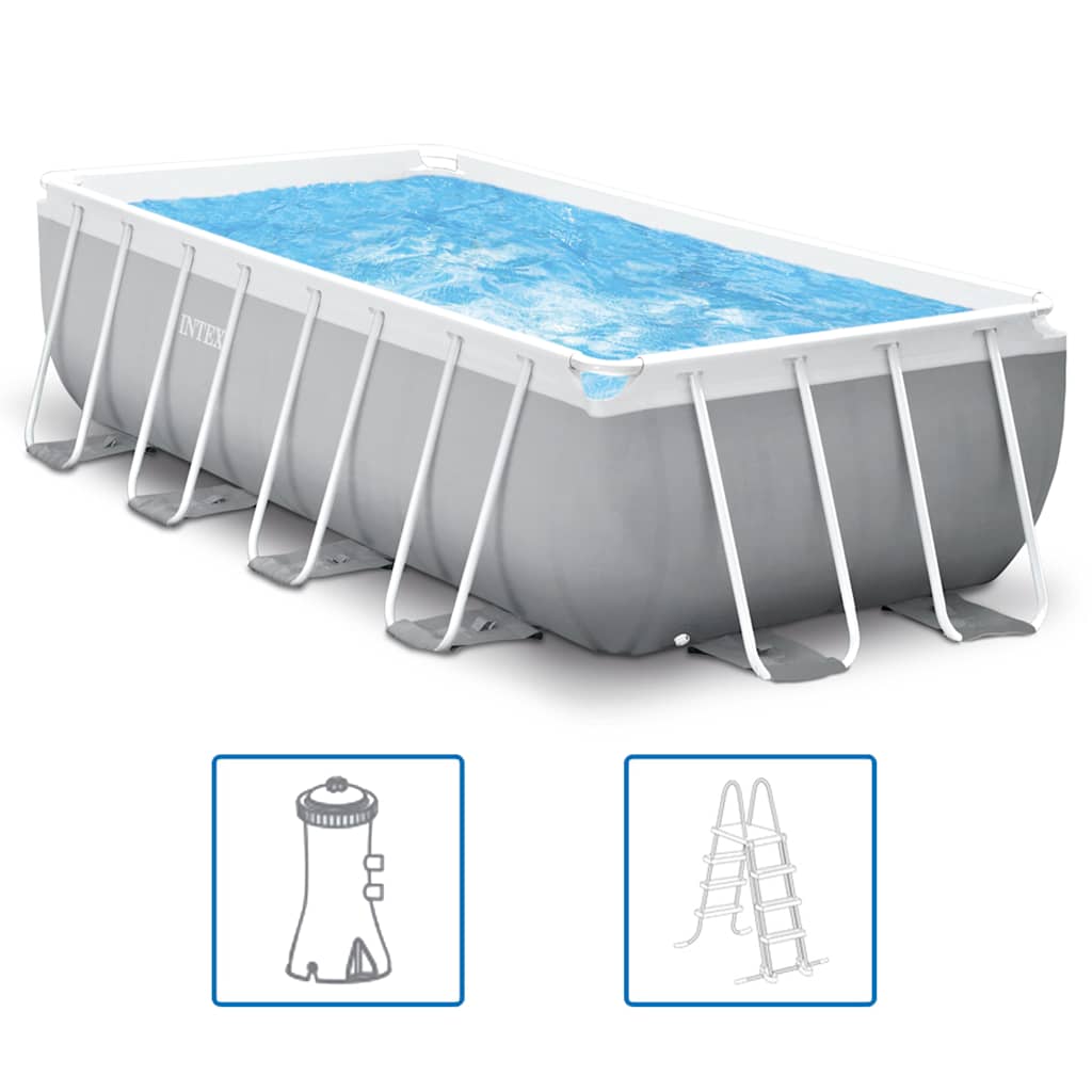 INTEX Set Piscina Prism Frame Rettangolare 400x200x100 cm 92018