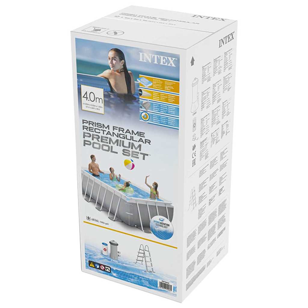 INTEX Set Piscina Prism Frame Rettangolare 400x200x100 cm 92018
