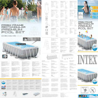 INTEX Set Piscina Prism Frame Rettangolare 488x244x107cm 26792GN 91490