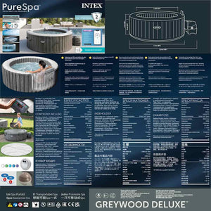 INTEX Vasca da da Spa PureSpa Greywood DELUXE 216 cm 92551