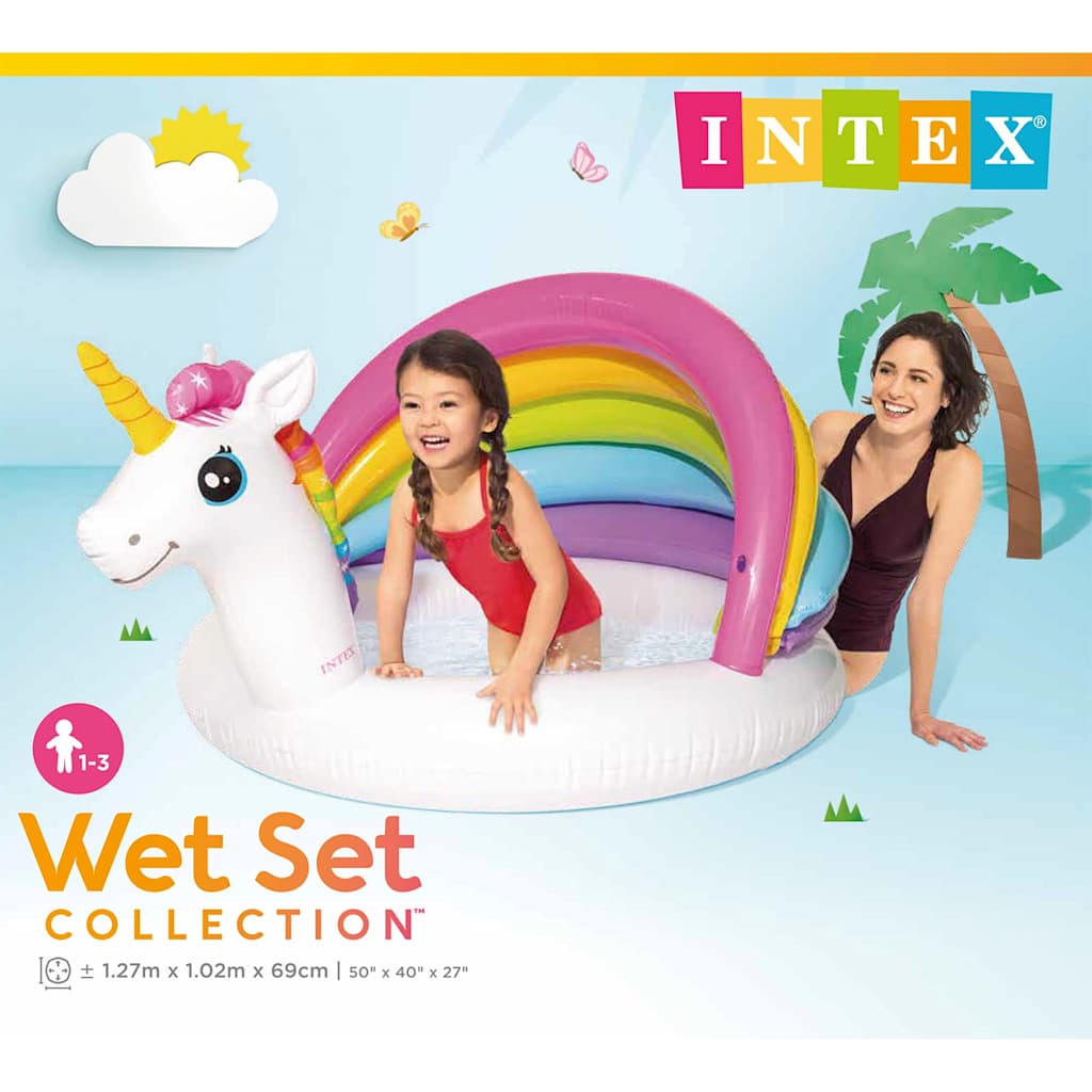INTEX Piscina per Bambini Unicorno 127x102x69 cm 92530