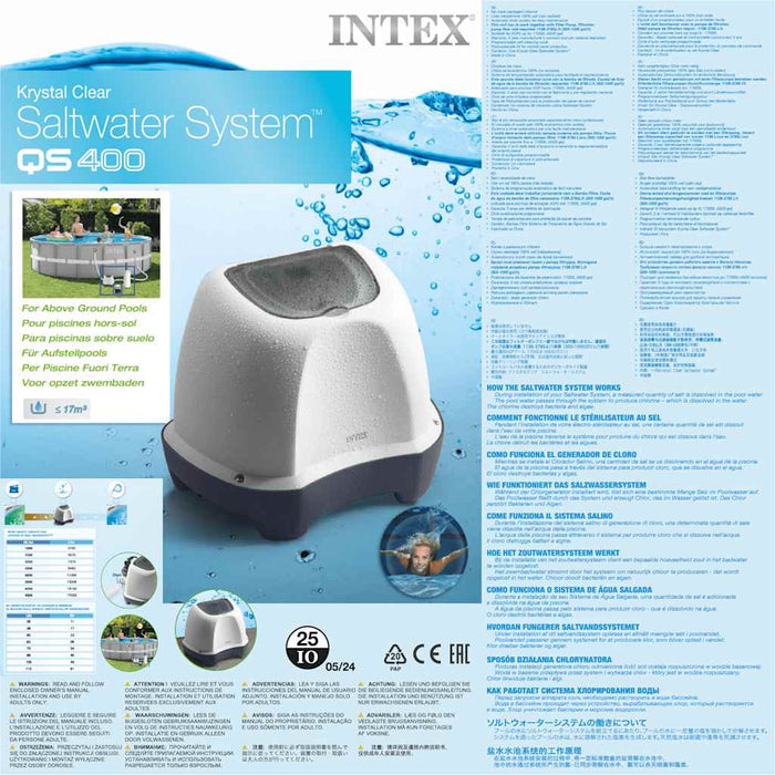 INTEX Sistema per Acqua Salata Krystal Clear 12 V 92534